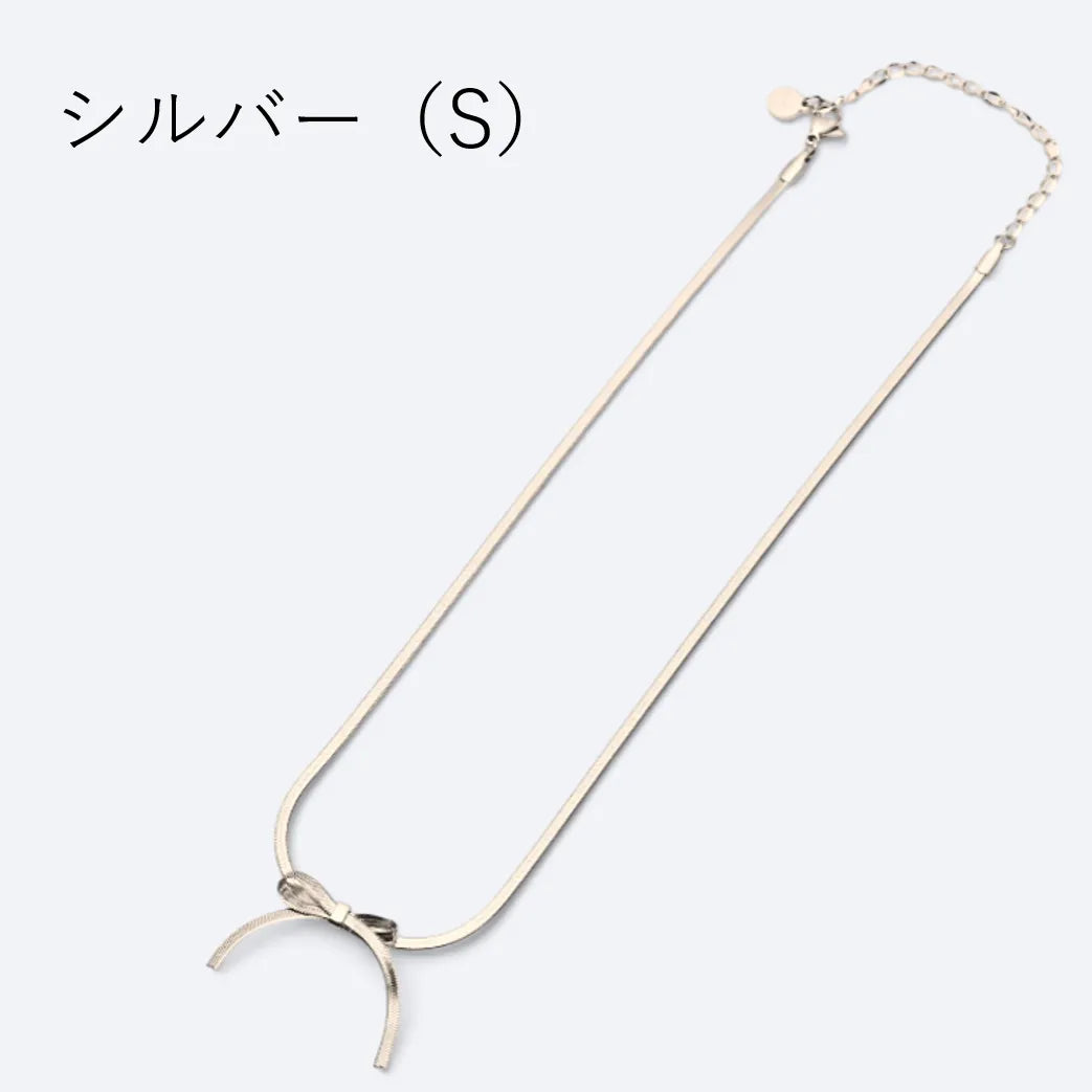 メタルリボンネックレス