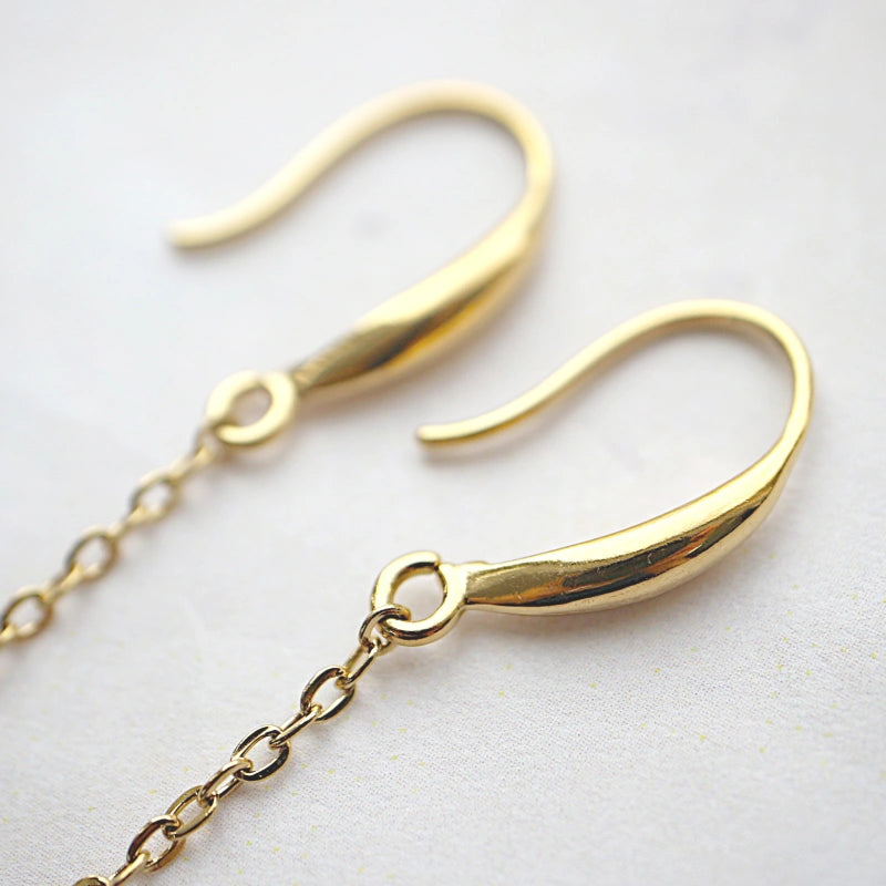 チェーン×ドロップフックピアス