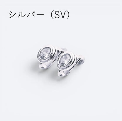 オーバル×ストーンイヤリング