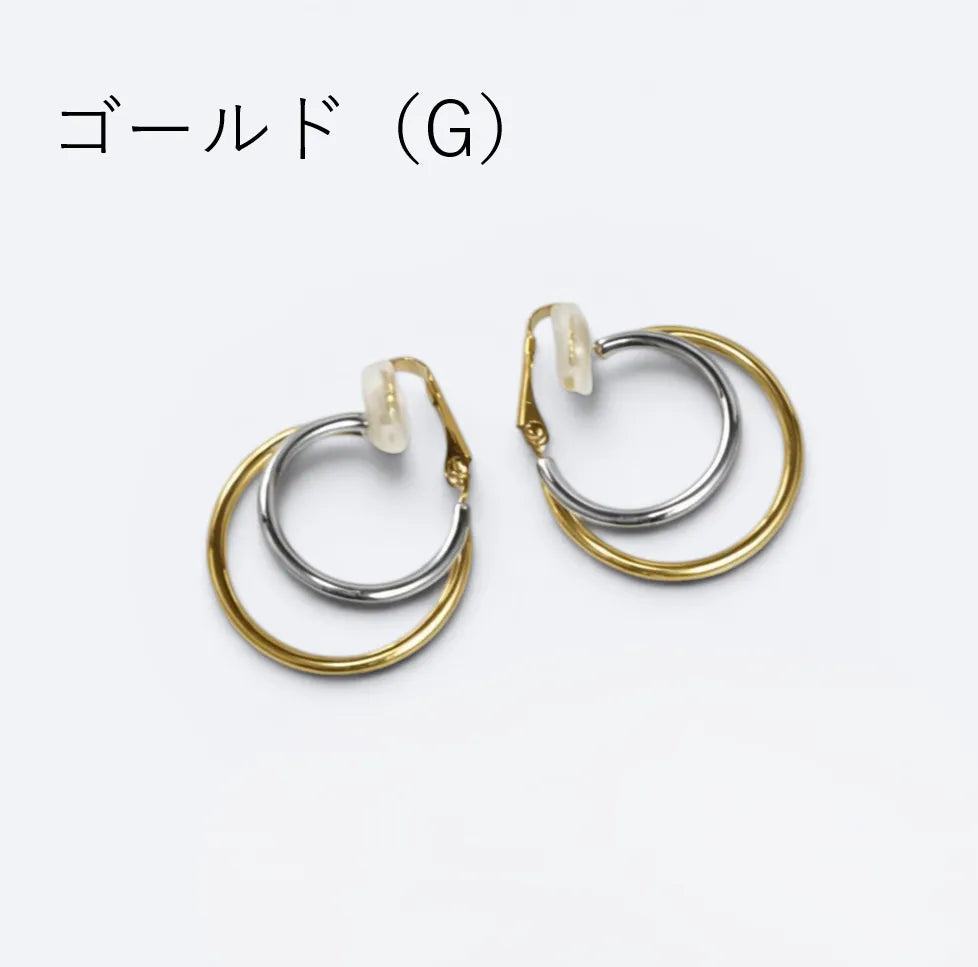 2トーンカラーフープイヤリング