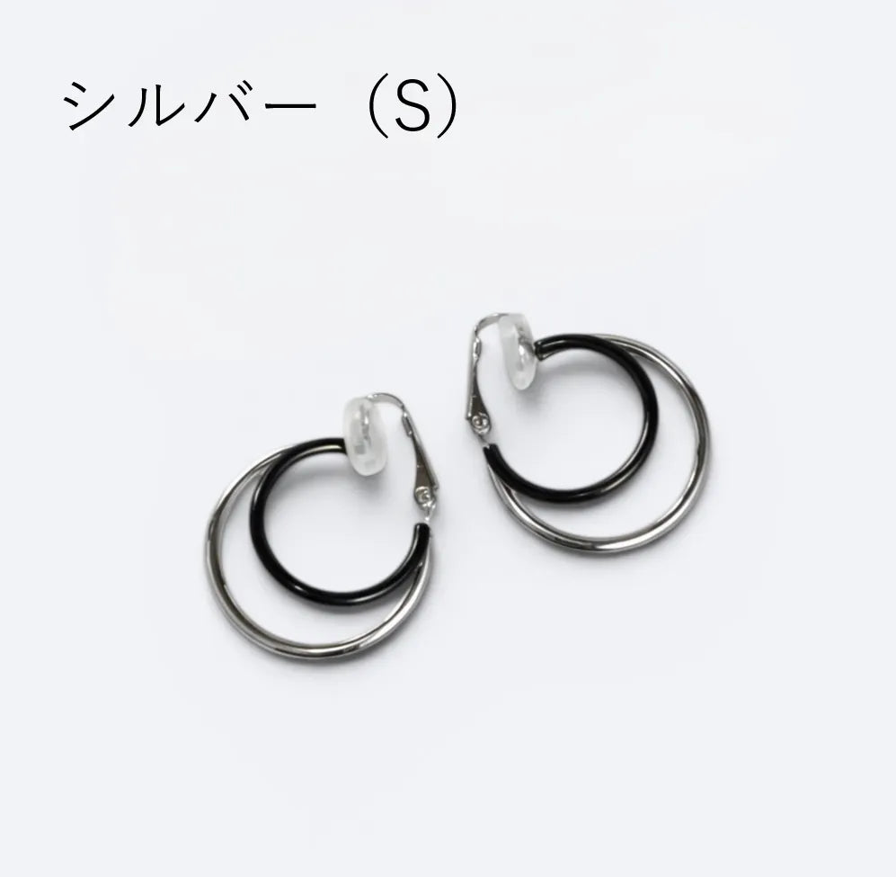 2トーンカラーフープイヤリング