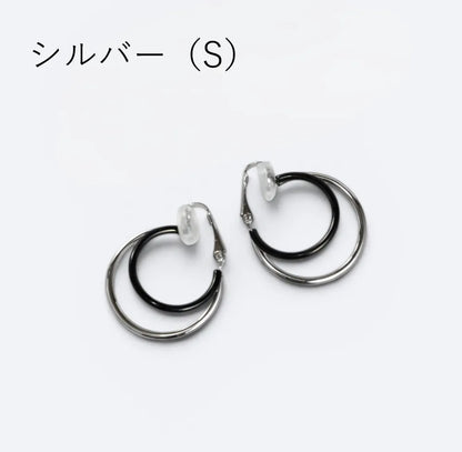 2トーンカラーフープイヤリング