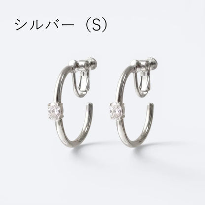 ビジューフープイヤリング