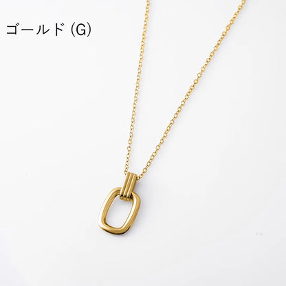 スクエアメタルパーツネックレス