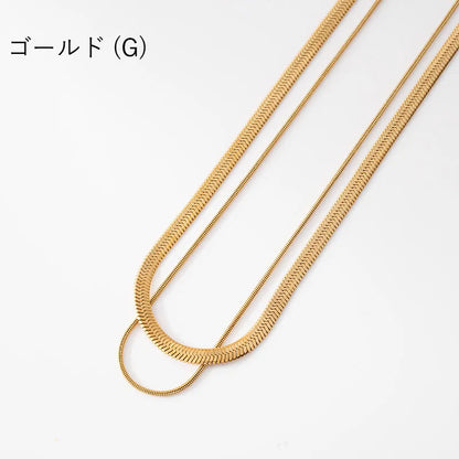 2連スネークデザインネックレス