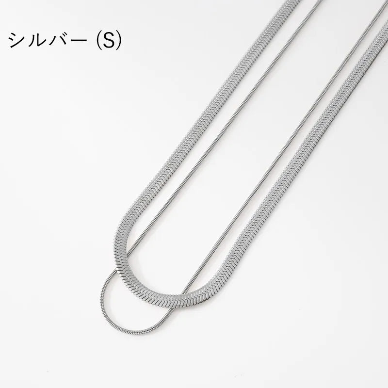 2連スネークデザインネックレス