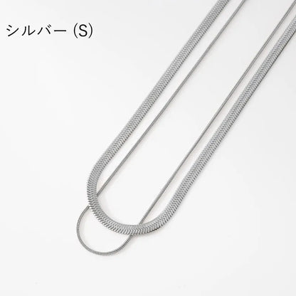 2連スネークデザインネックレス