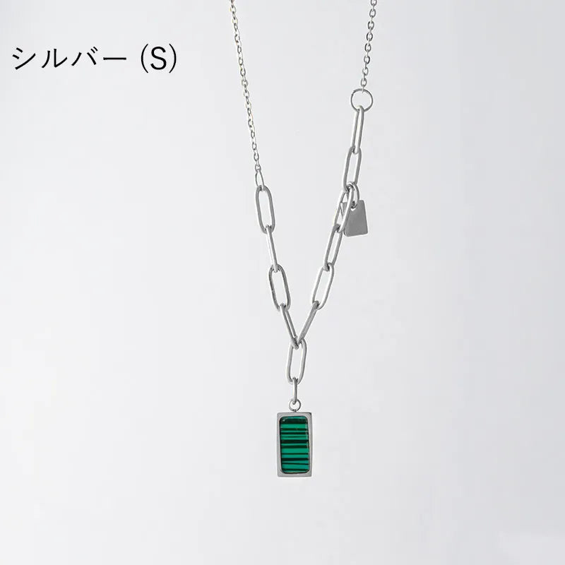 マラカイトデザインネックレス