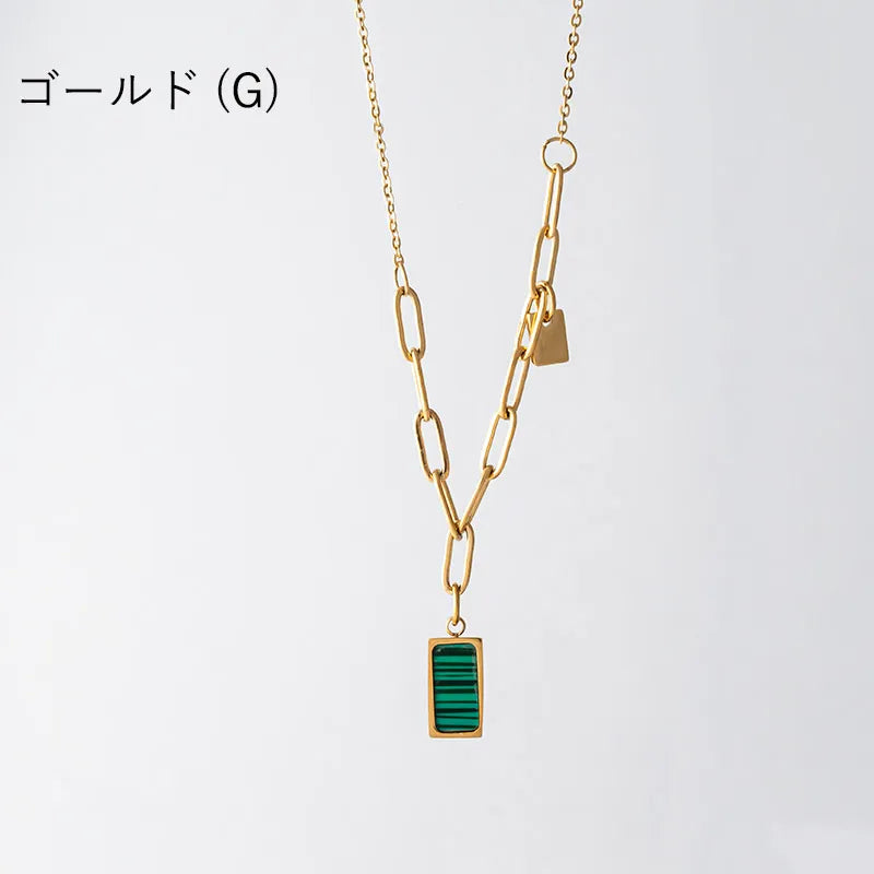 マラカイトデザインネックレス