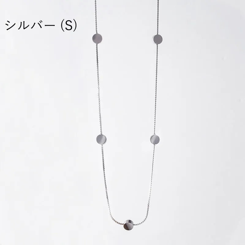 ラウンドパーツステーションロングネックレス