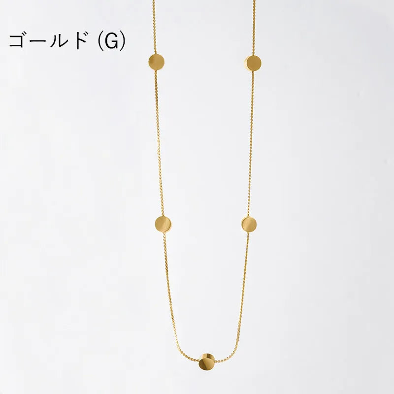 ラウンドパーツステーションロングネックレス