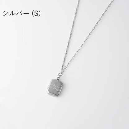 メッセージスクエアプレートネックレス