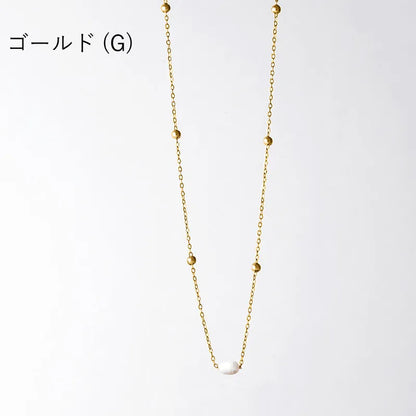 パール×デザインチェーンネックレス