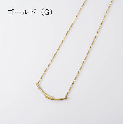 ビジューラインバーネックレス
