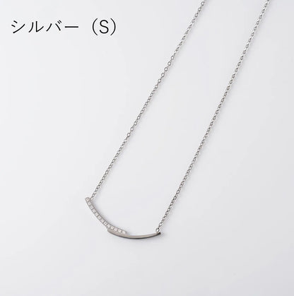 ビジューラインバーネックレス