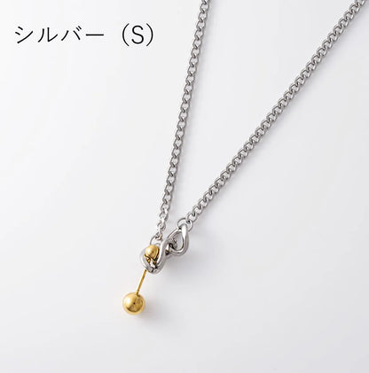 ツートーン バーベルネックレス