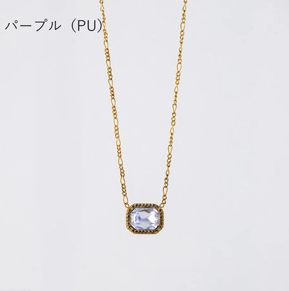 2トーンビジュースクエアネックレス