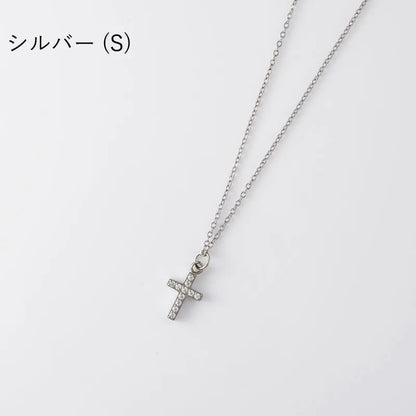 クロスビジューネックレス