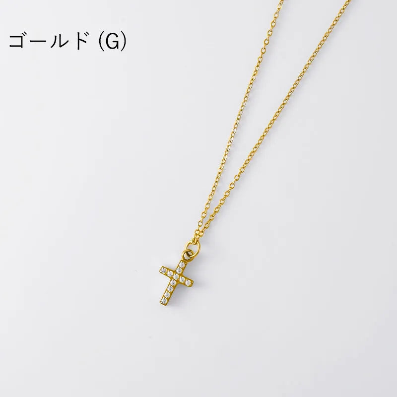 クロスビジューネックレス