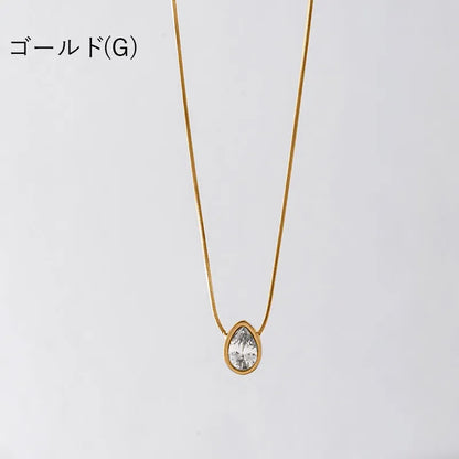 ドロップキュービックビジューネックレス