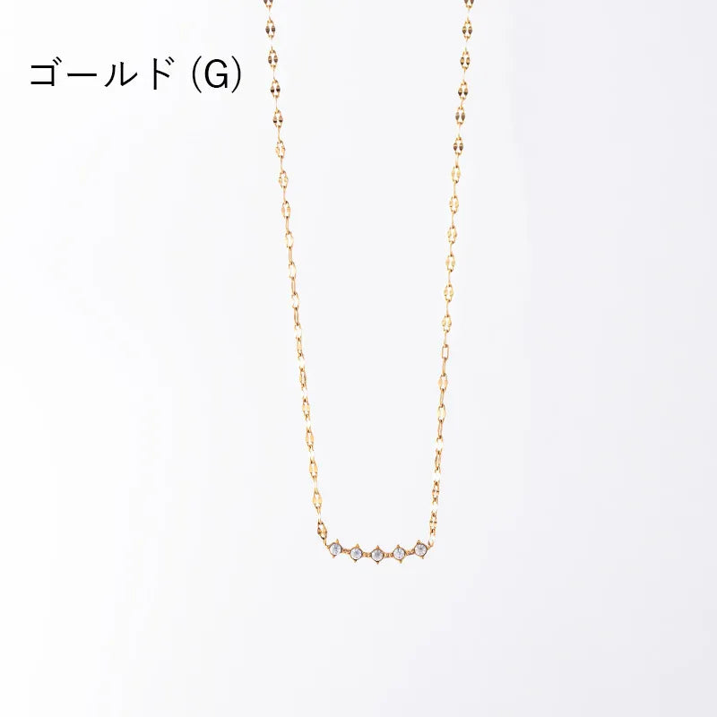 Five stones ラインネックレス