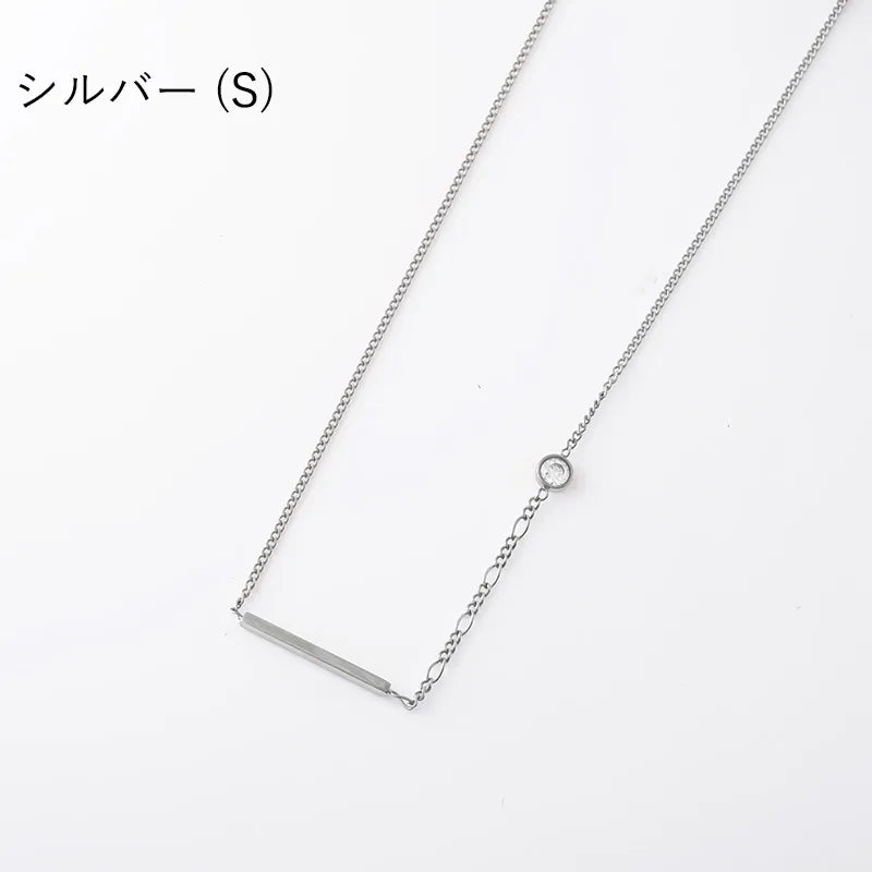アシンメトリーバー＆ストーン ネックレス