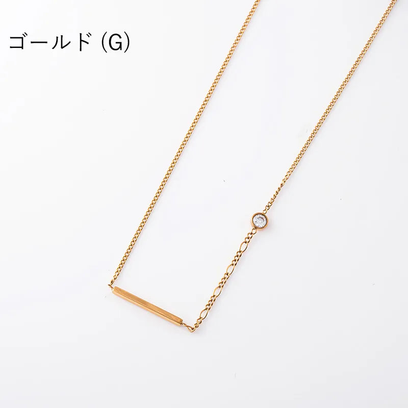 アシンメトリーバー＆ストーン ネックレス