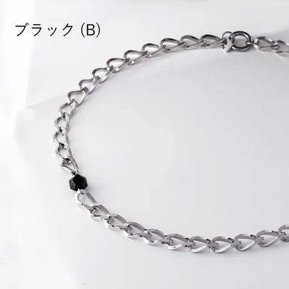 ランダムカットストーン＆デザインチェーンネックレス