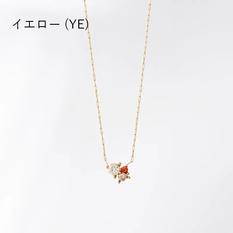 トライカラー ビジューネックレス