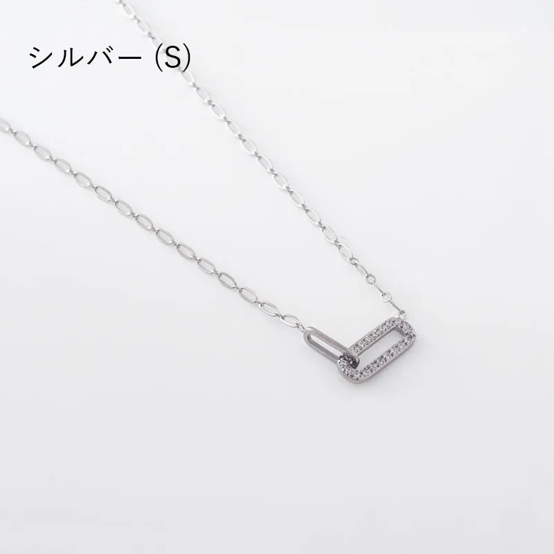 オーバルビジューネックレス