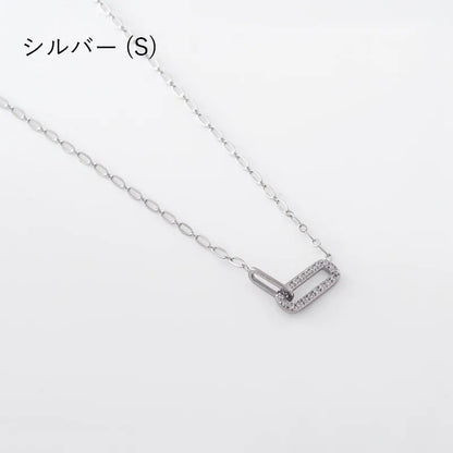 オーバルビジューネックレス