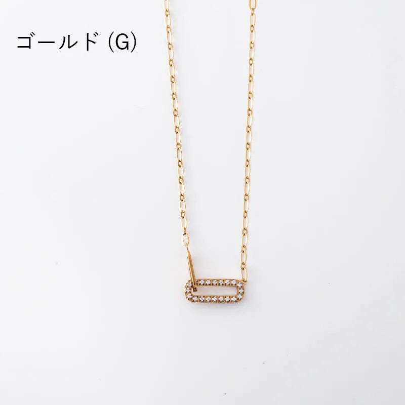 オーバルビジューネックレス