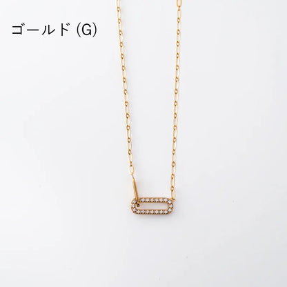 オーバルビジューネックレス