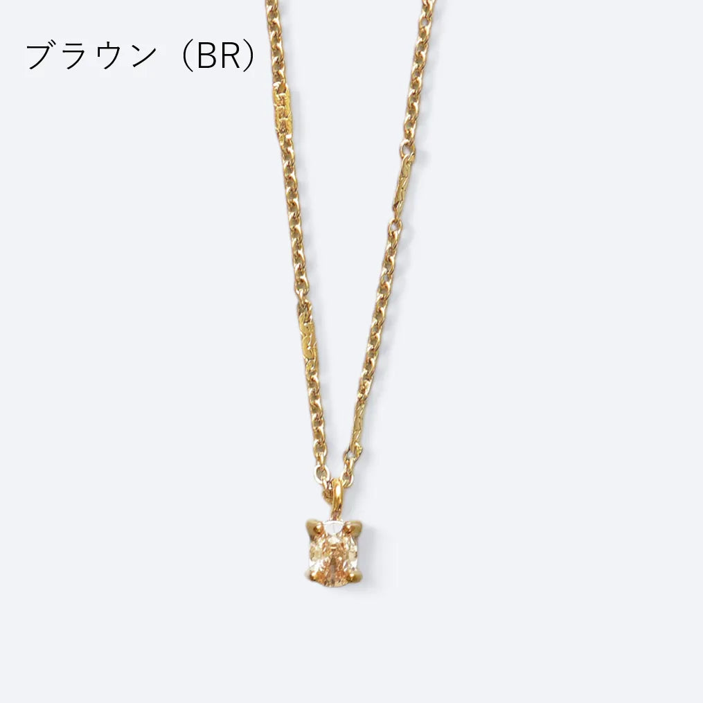 オーバルカラーストーン ゴールドネックレス