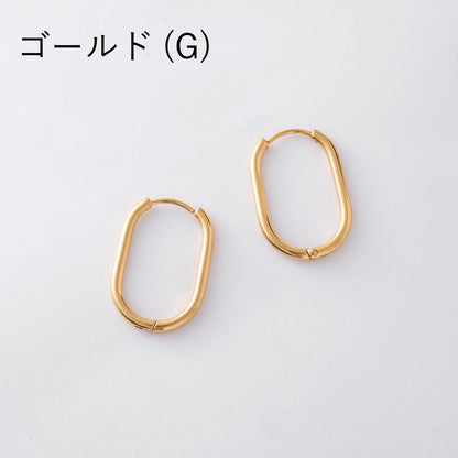 オーバルフープピアス