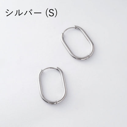 オーバルフープピアス