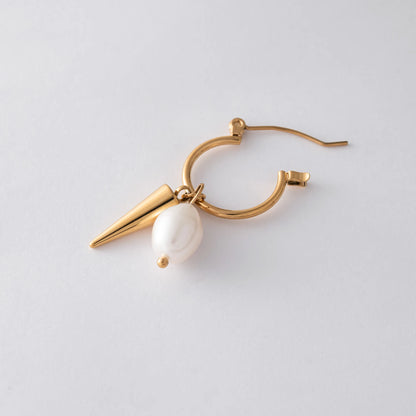 淡水パール×コーンパーツピアス