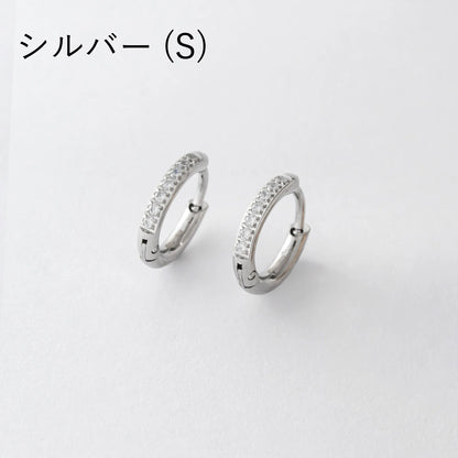 ラインストーンフープピアス・12mm