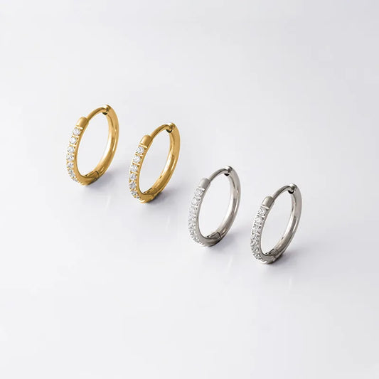 ラインストーンフープピアス・16mm