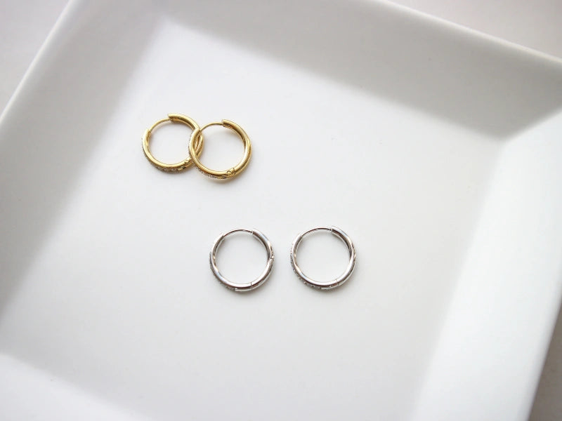 ラインストーンフープピアス・16mm