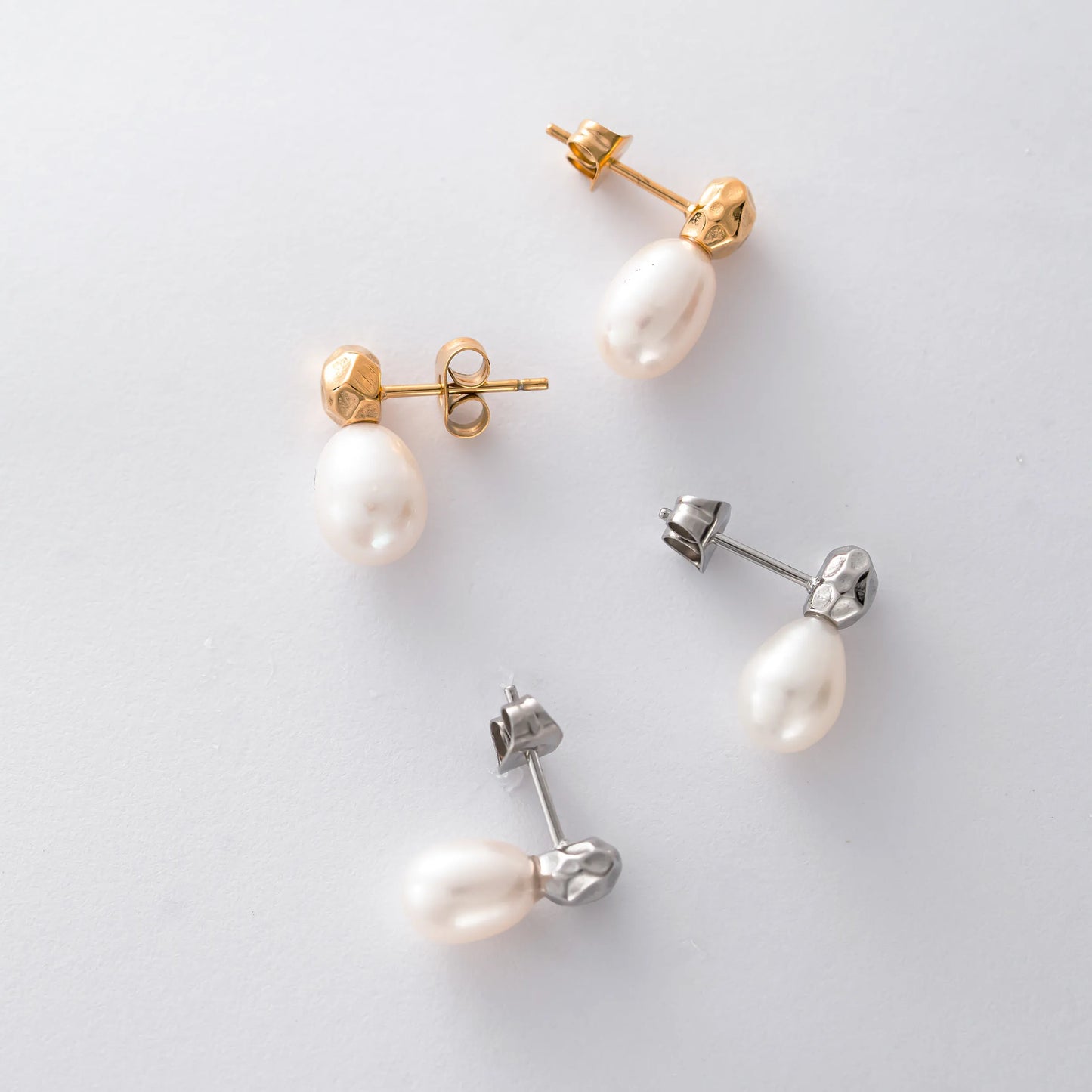 淡水パール×デザインパーツピアス