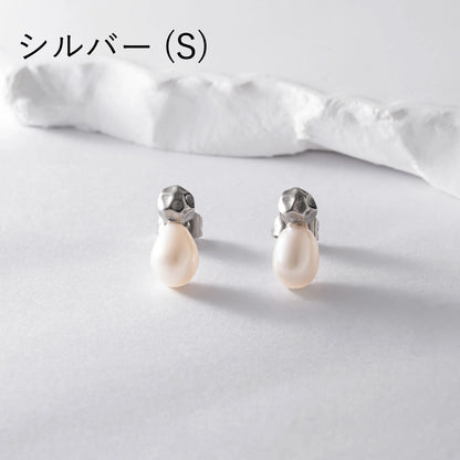淡水パール×デザインパーツピアス