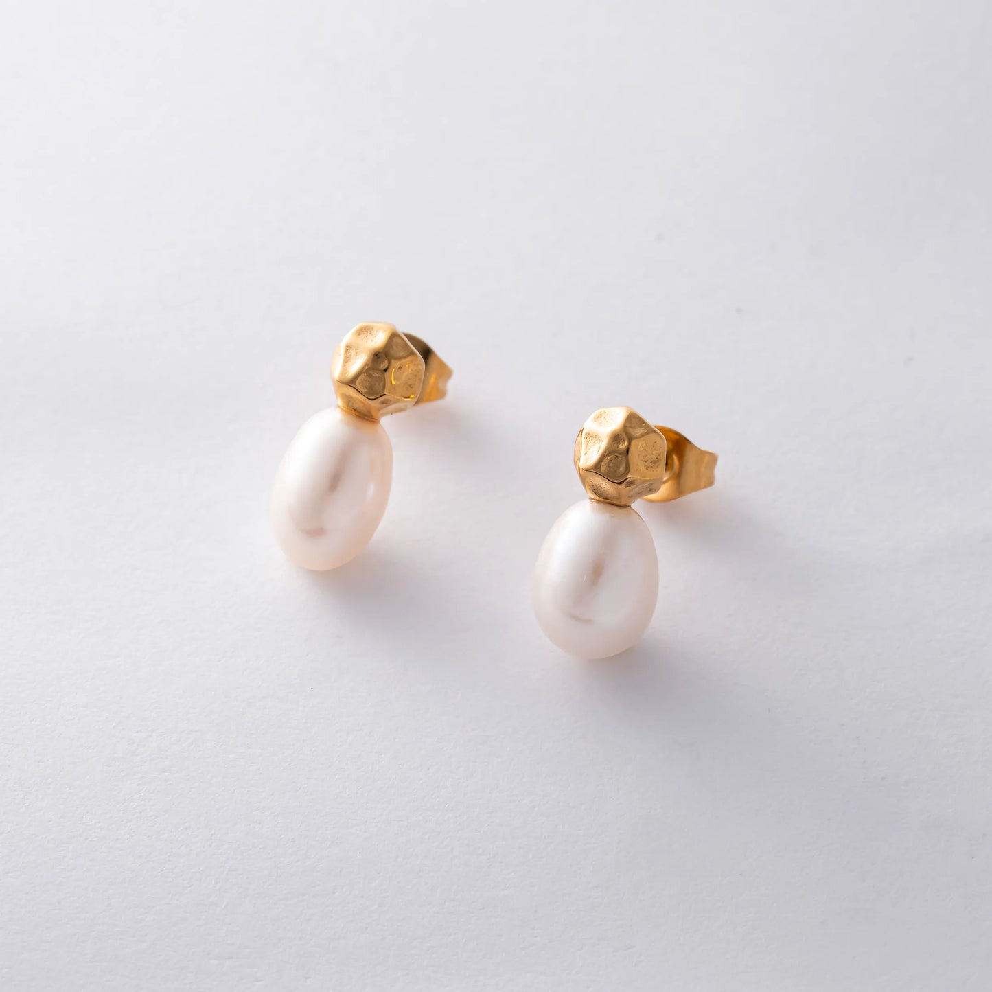 淡水パール×デザインパーツピアス
