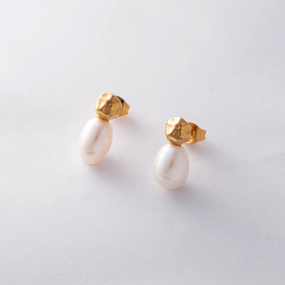 淡水パール×デザインパーツピアス