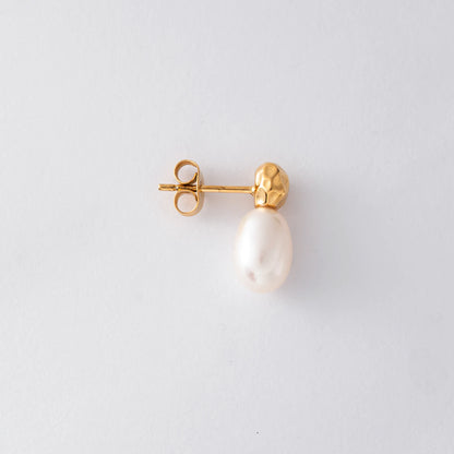 淡水パール×デザインパーツピアス