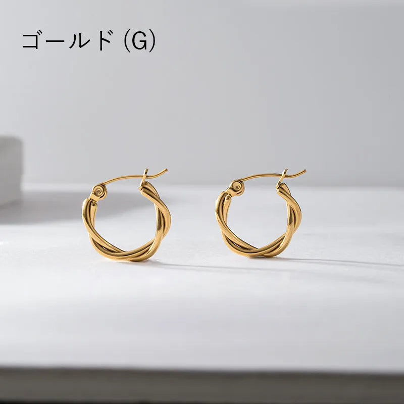 クロスラインフープピアス
