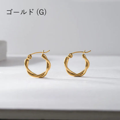 クロスラインフープピアス