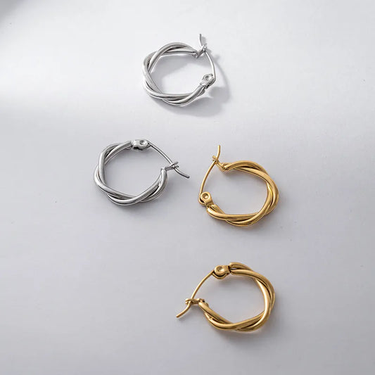 クロスラインフープピアス