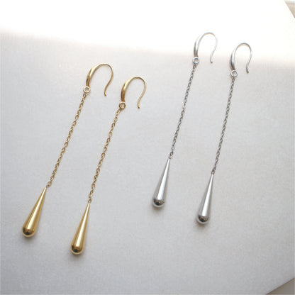 チェーン×ドロップフックピアス