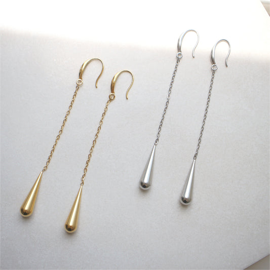 チェーン×ドロップフックピアス
